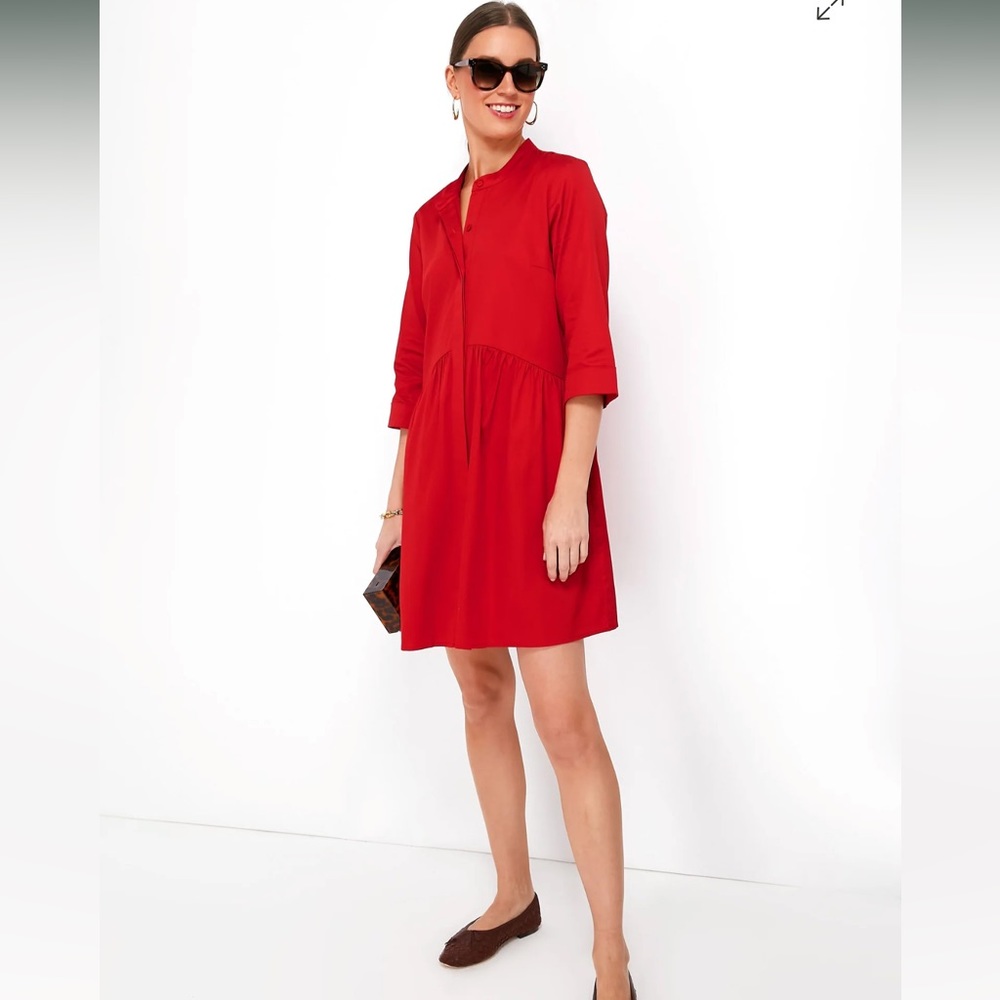 Tuckernuck Fiery Red Royal Shirt Dress